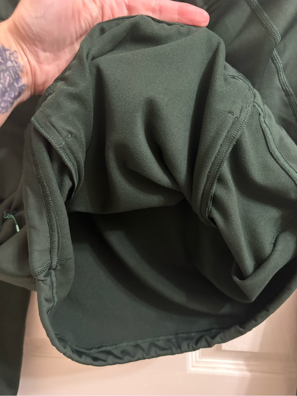 aerie offline Dark Green fleece lined Quarter-Zip - Picture 7 of 8